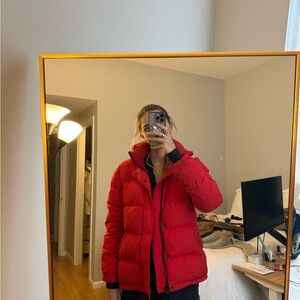 Aritzia Red Super Puff Jacket